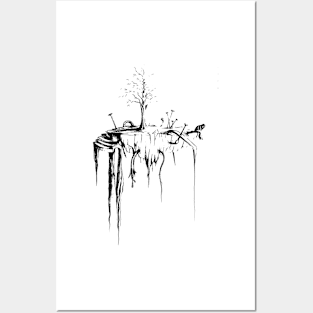 Copy of alone lonely tree man themed my hand drawing design Posters and Art